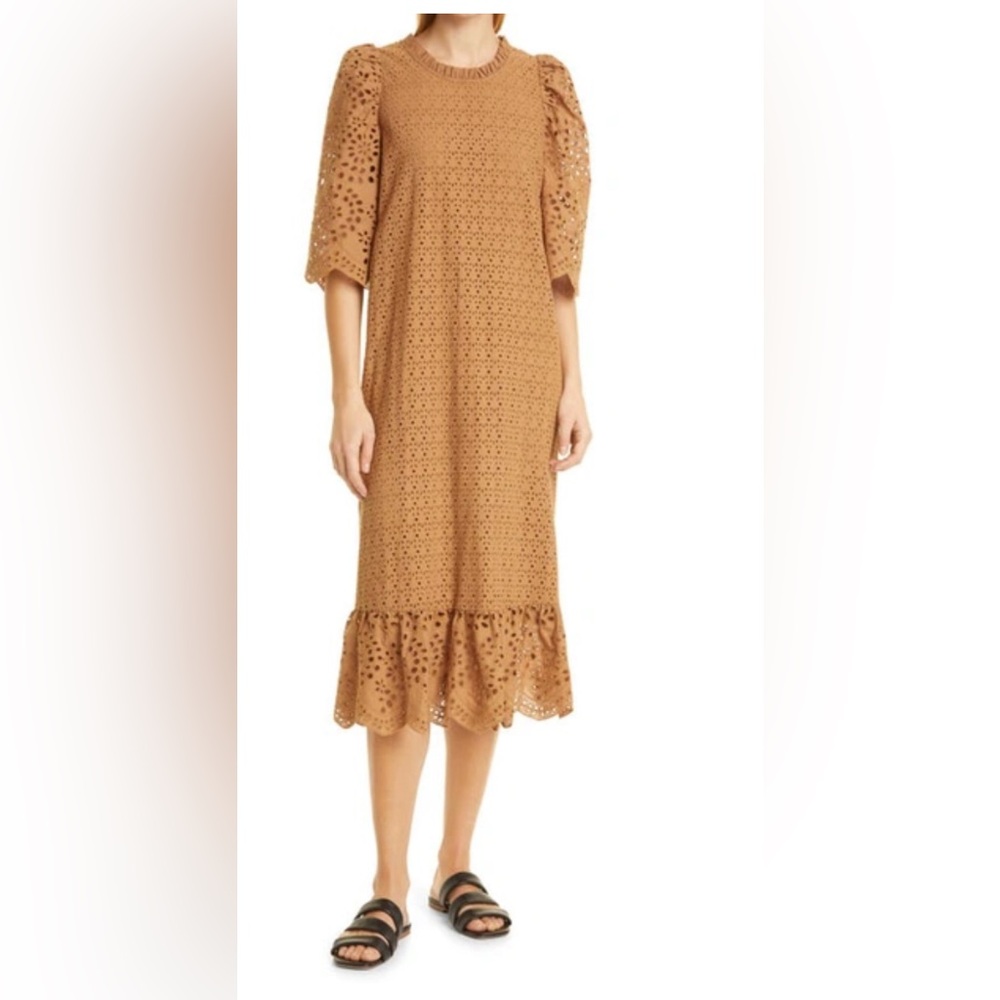 Munthe Cogga Eyelet Midi Dress